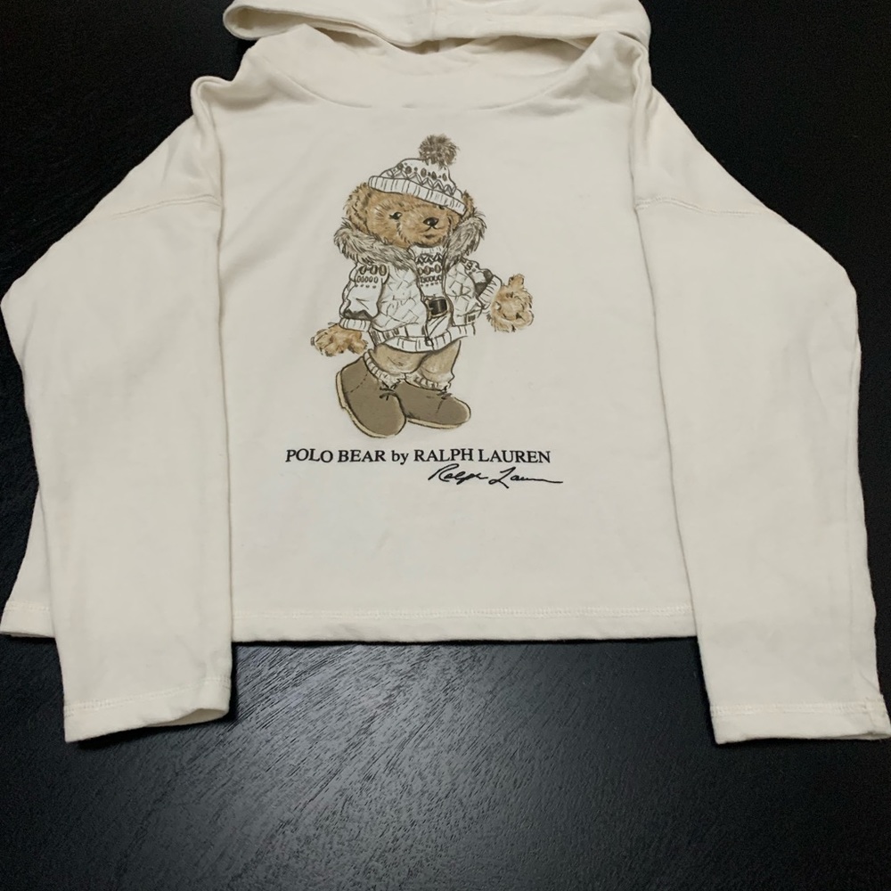 Ralph Lauren Girls Polo Hoodie Shirt, Size 7 (SM).